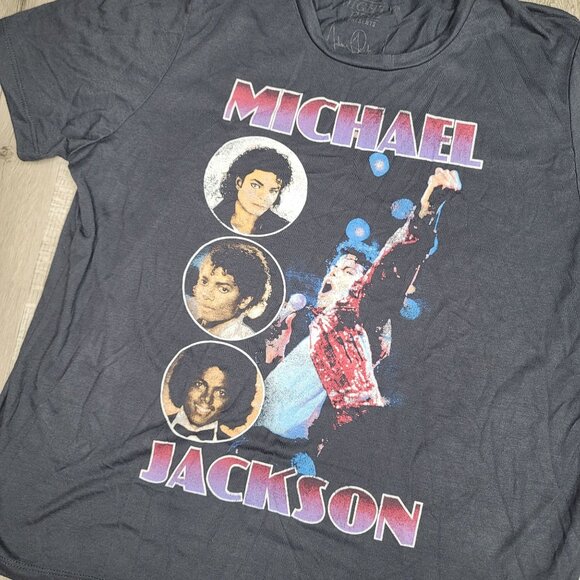Michael Jackson Graphic T-Shirt Night Fame Presents Grey Crew Neck Cotton Size L - Picture 5 of 5